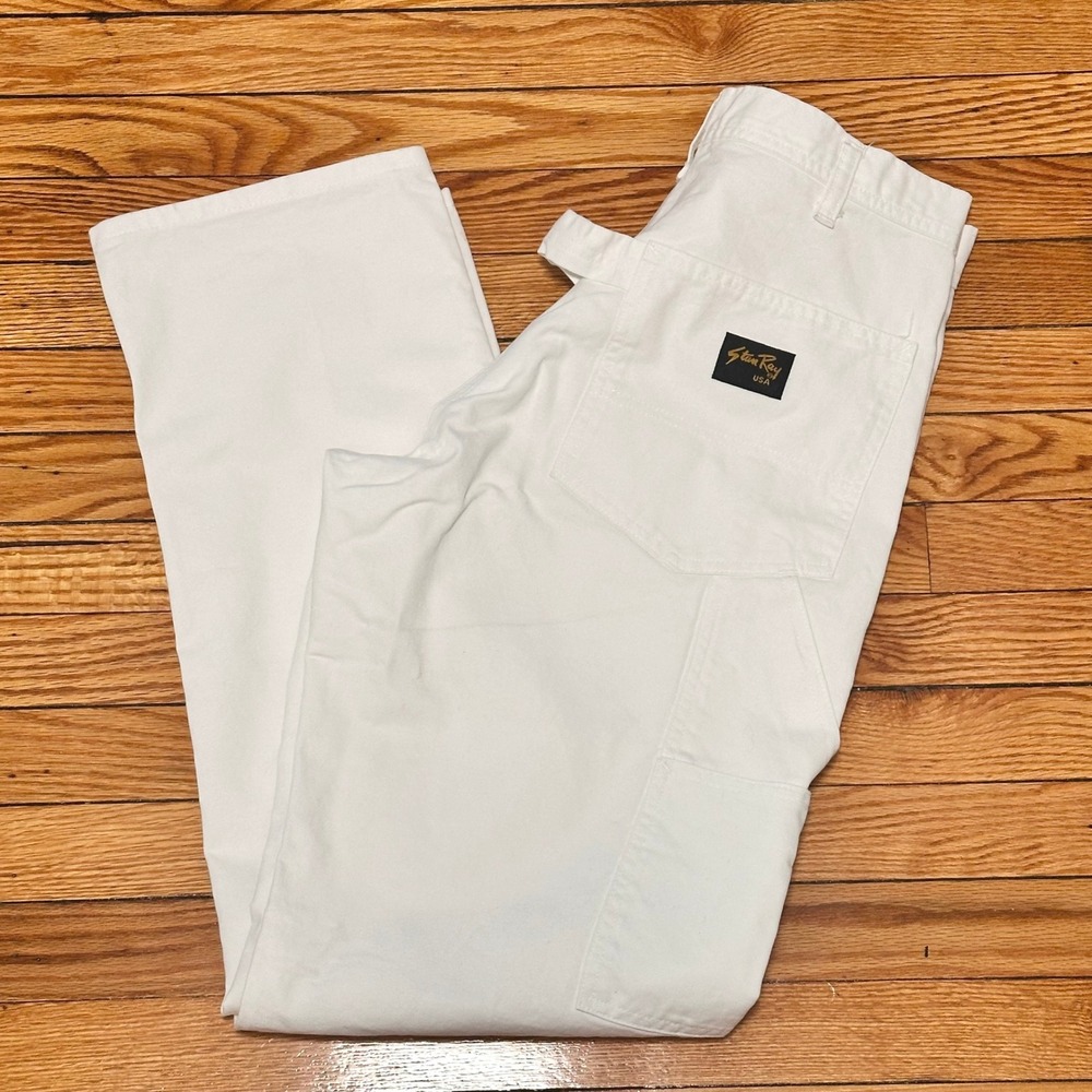 Vintage Stan Ray USA Mens White Double Knee Painter Pants Carpenter Workwear